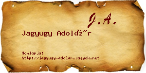 Jagyugy Adolár névjegykártya